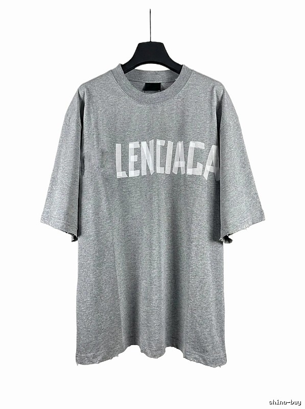 Balenciaga letter-style gray T-shirt