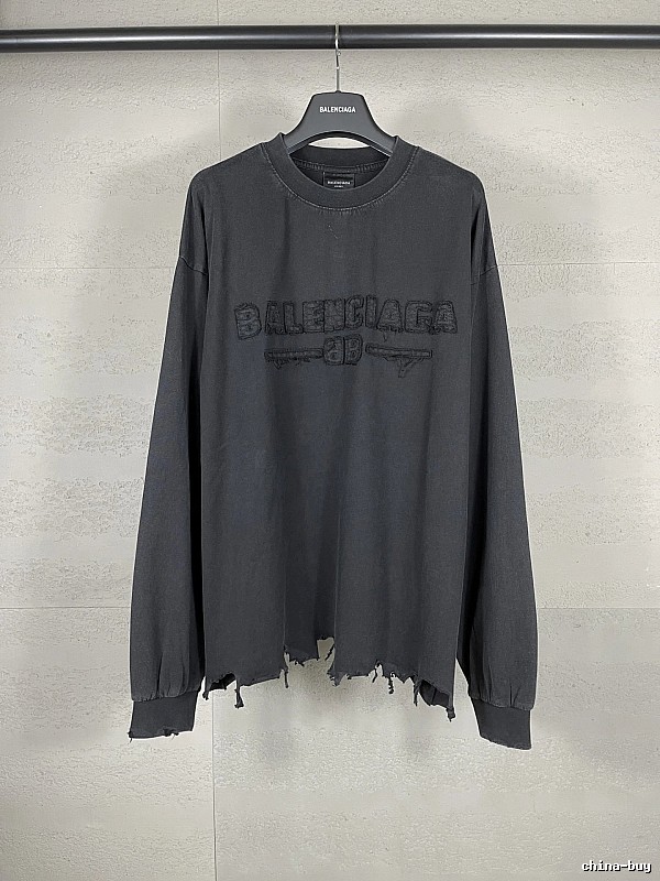 Balenciaga retro ripped black T-shirt