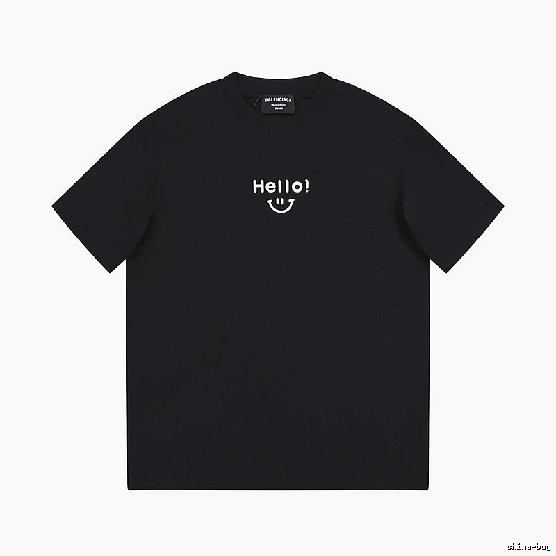 Balenciaga Smiley Print Street Style Black T-Shirt