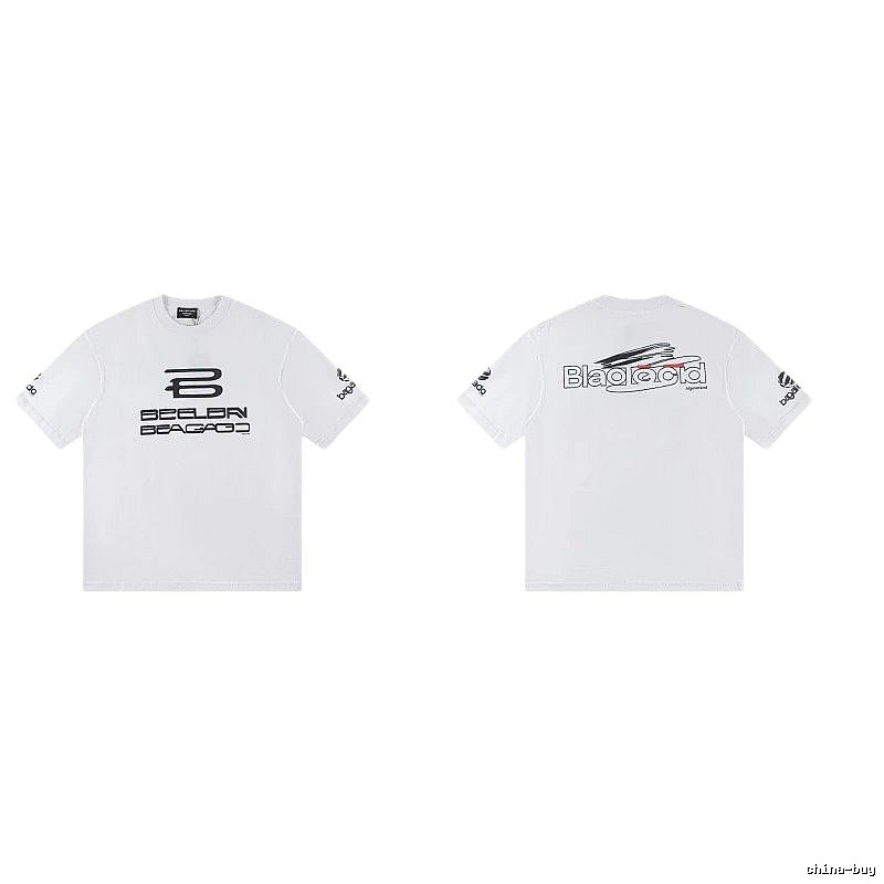 Balenciaga Trendy Racing Print White T-Shirt
