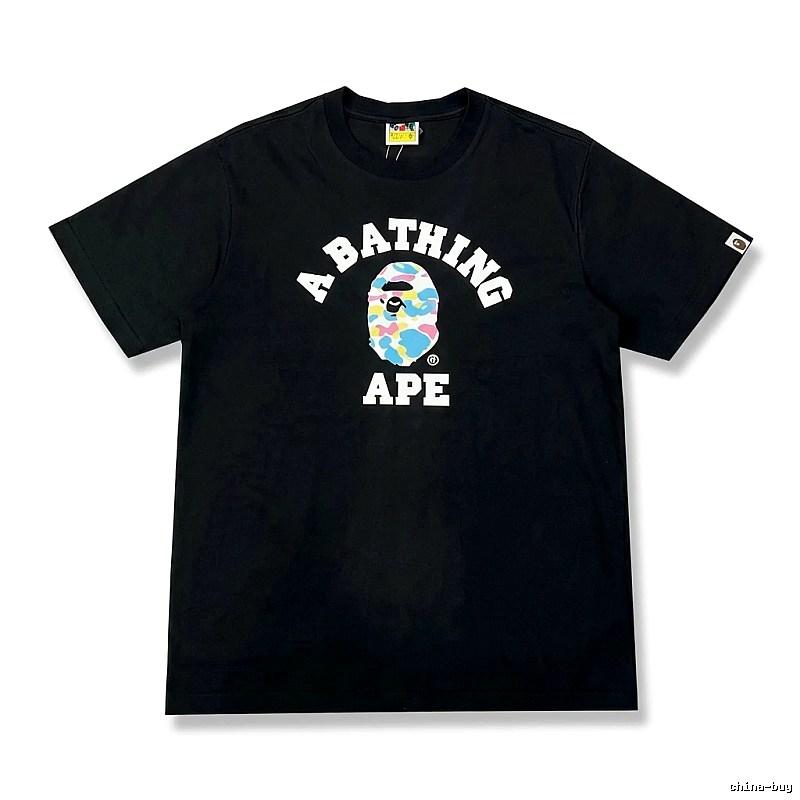 Bape Ape Camouflage Style Black T-shirt