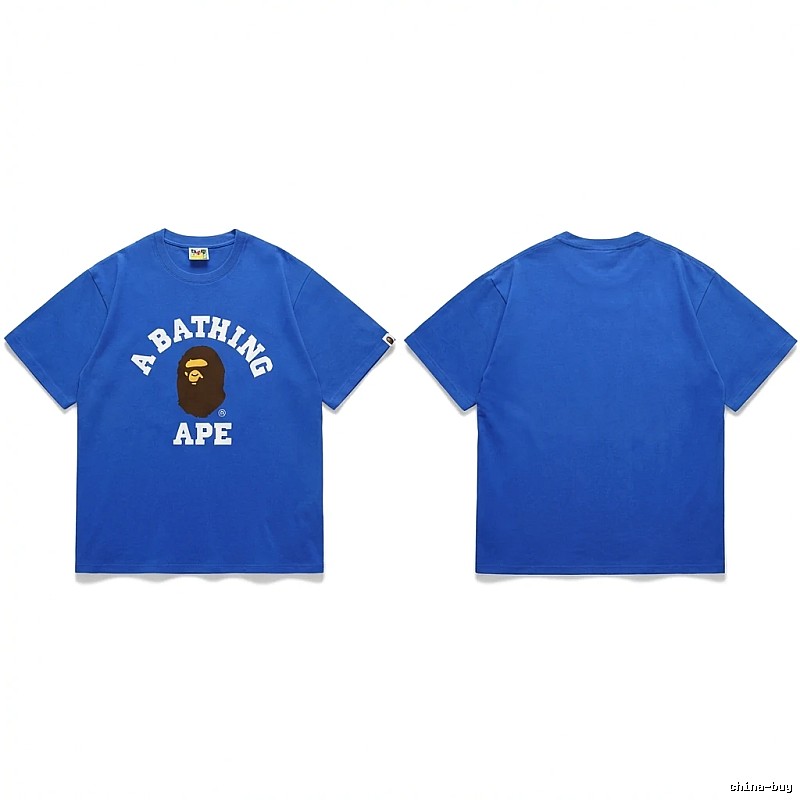 Bape Ape Head Simple Style Blue T-shirt