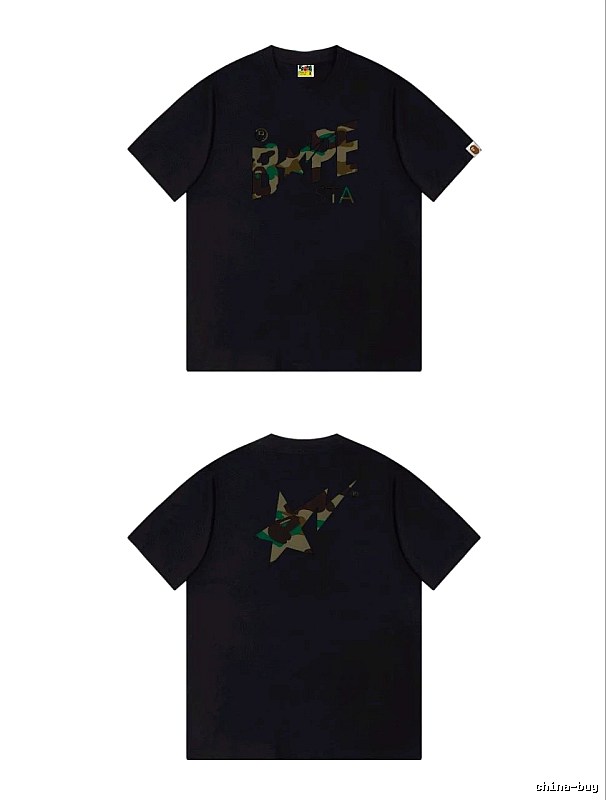 Bape camouflage style black T-shirt