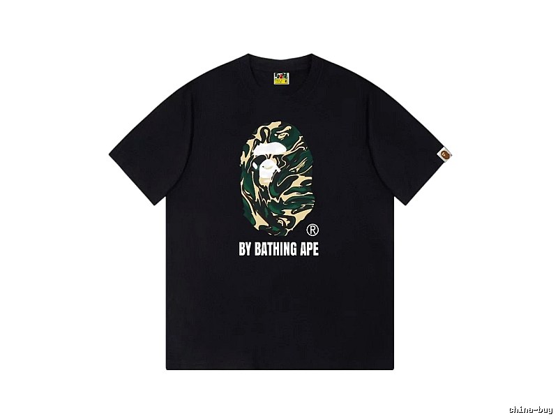 Bape camouflage style black T-shirt