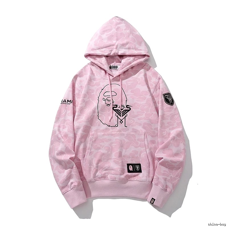 Bape camouflage-style pink hoodie