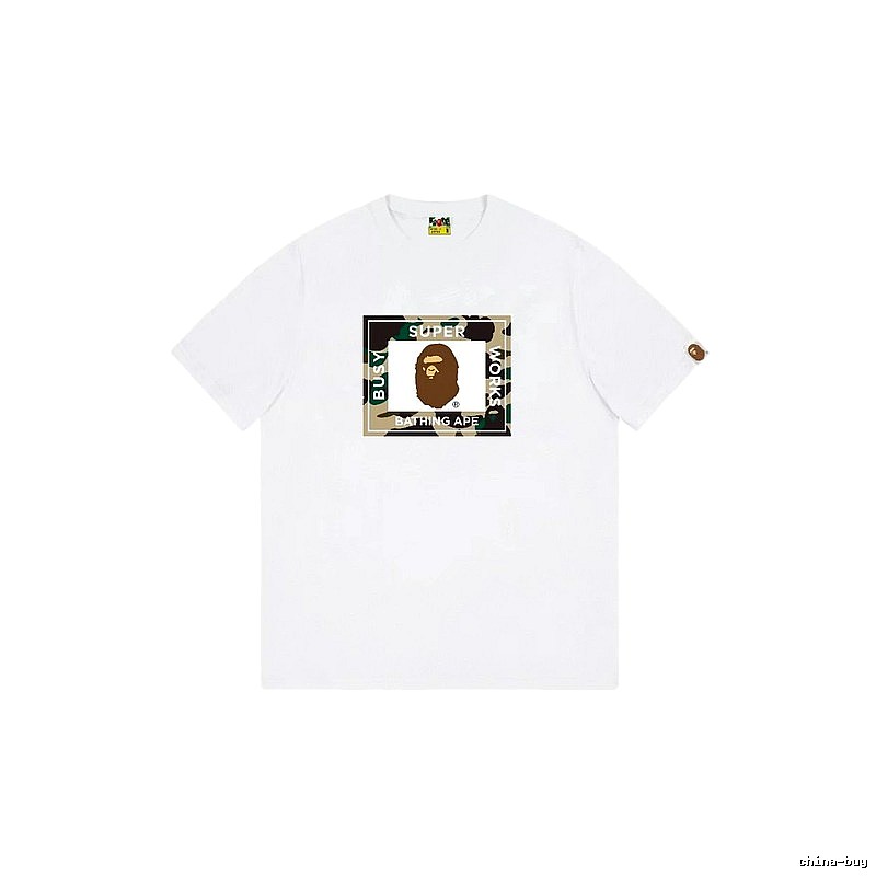 Bape camouflage-style white T-shirt