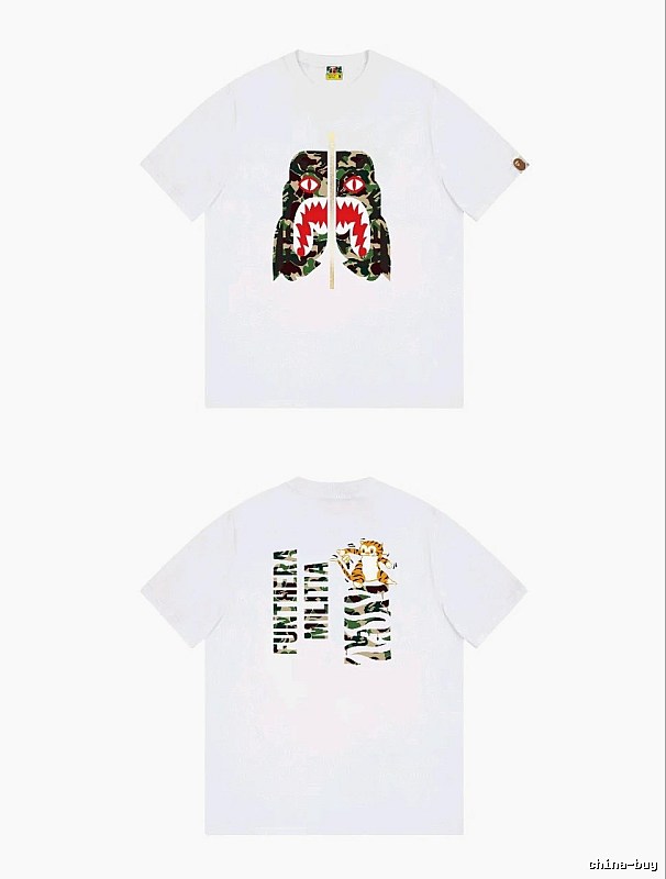 Bape camouflage-style white T-shirt