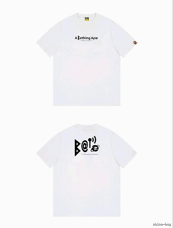 Bape letter print simple white T-shirt