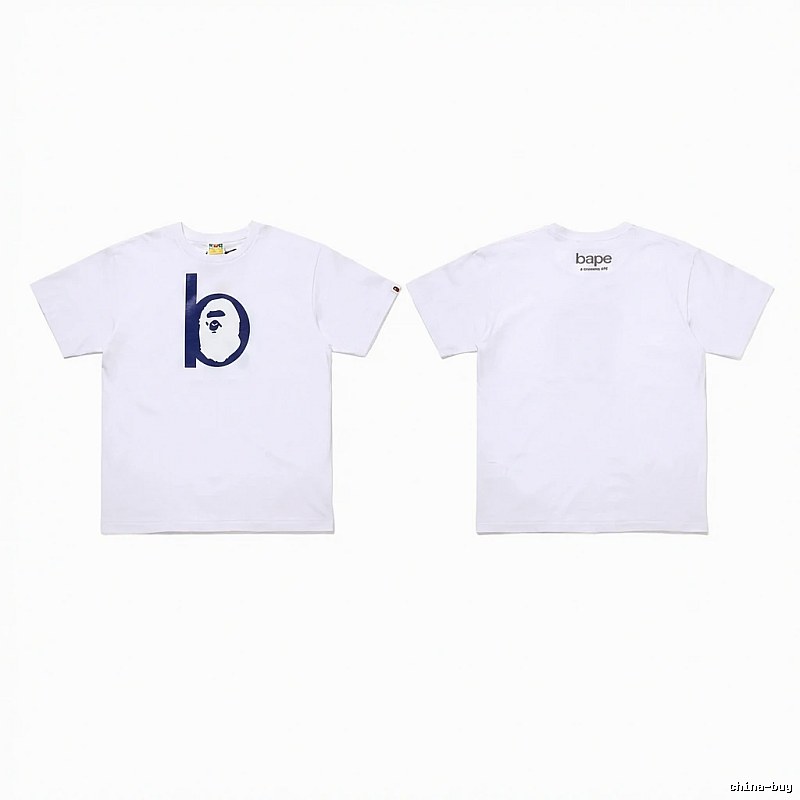 Bape letter trendy white T-shirt