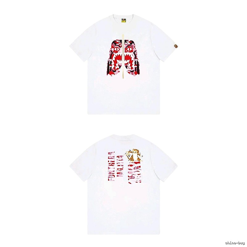 Bape Shark Camouflage Style White T-shirt