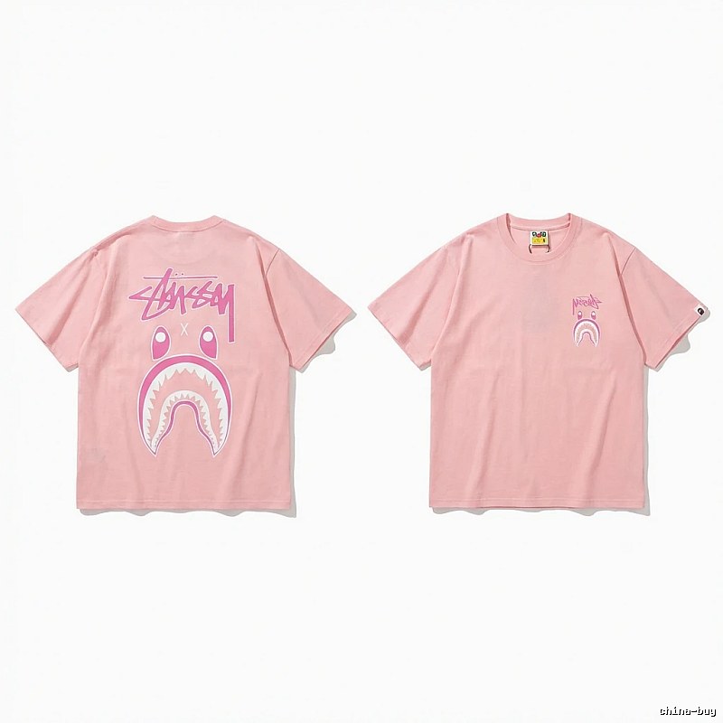 Bape Shark Co-branded Pink T-shirt