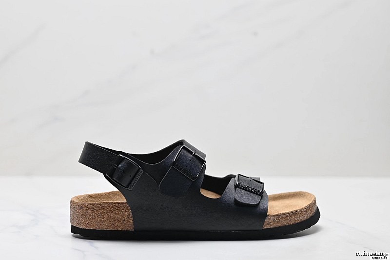 BIRKENSTOCK Casual Style Black Double-Buckle Sandals