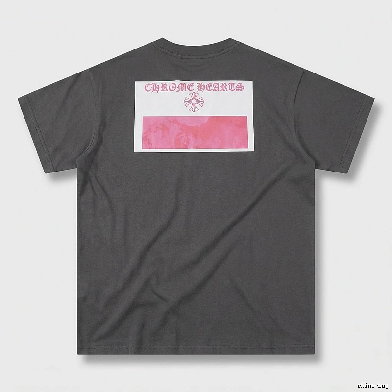 Black T-shirt with Chrome Hearts print style