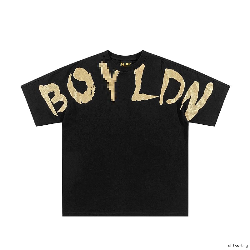 BOY Gold Foil Printed Street Style Black T-Shirt