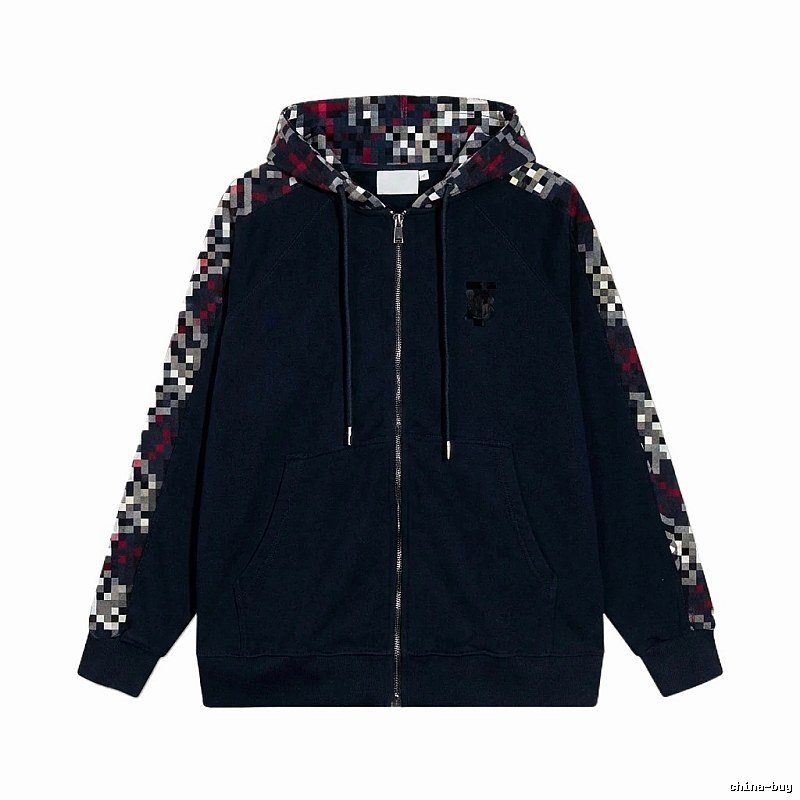 Burberry checkered fashion black coat