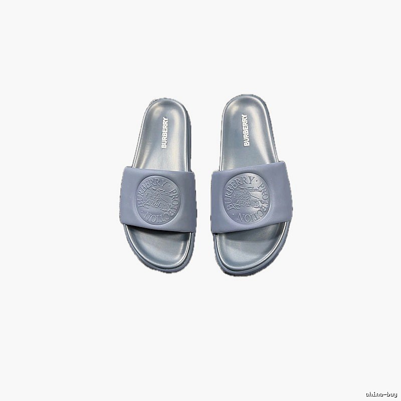 Burberry Embossed Knight Pattern Minimalist Dusty Blue Slides