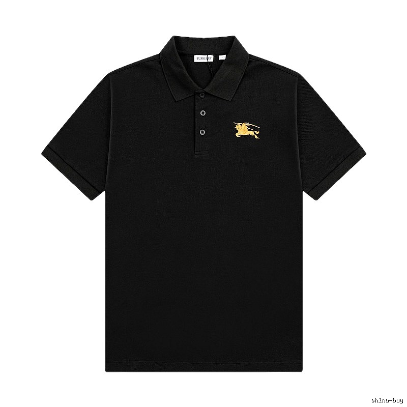 Burberry Knight Logo Simple Black Polo Shirt