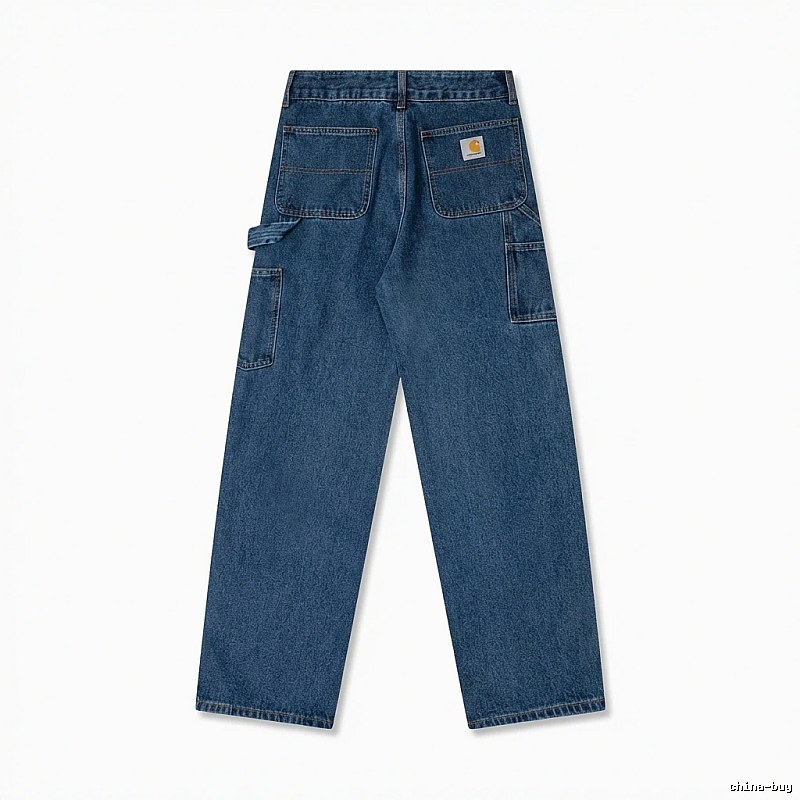 Carhartt workwear style dark blue jeans