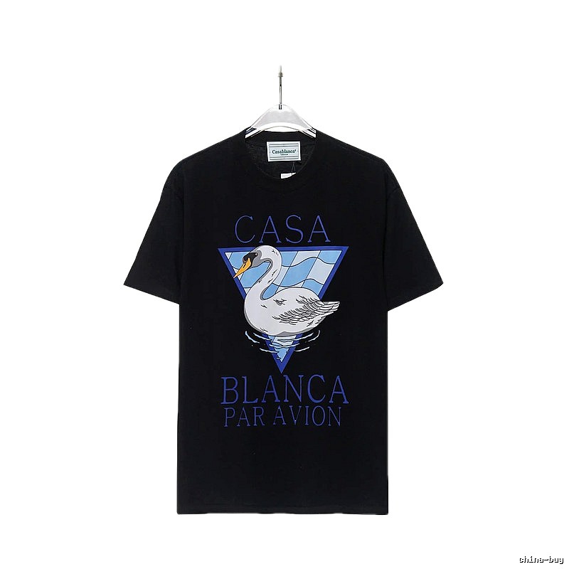 Casablanca black T-shirt with swan print