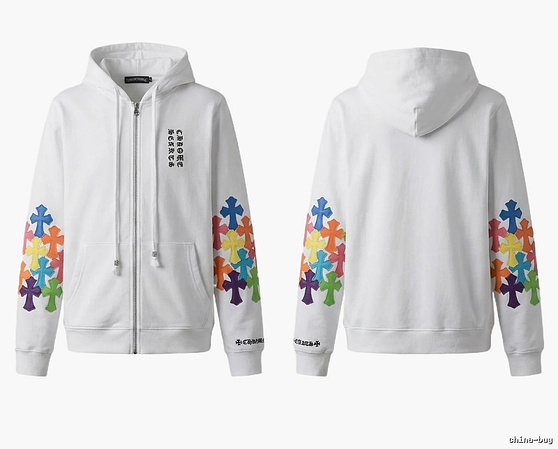 Chrome Hearts Colorful Cross White Hoodie