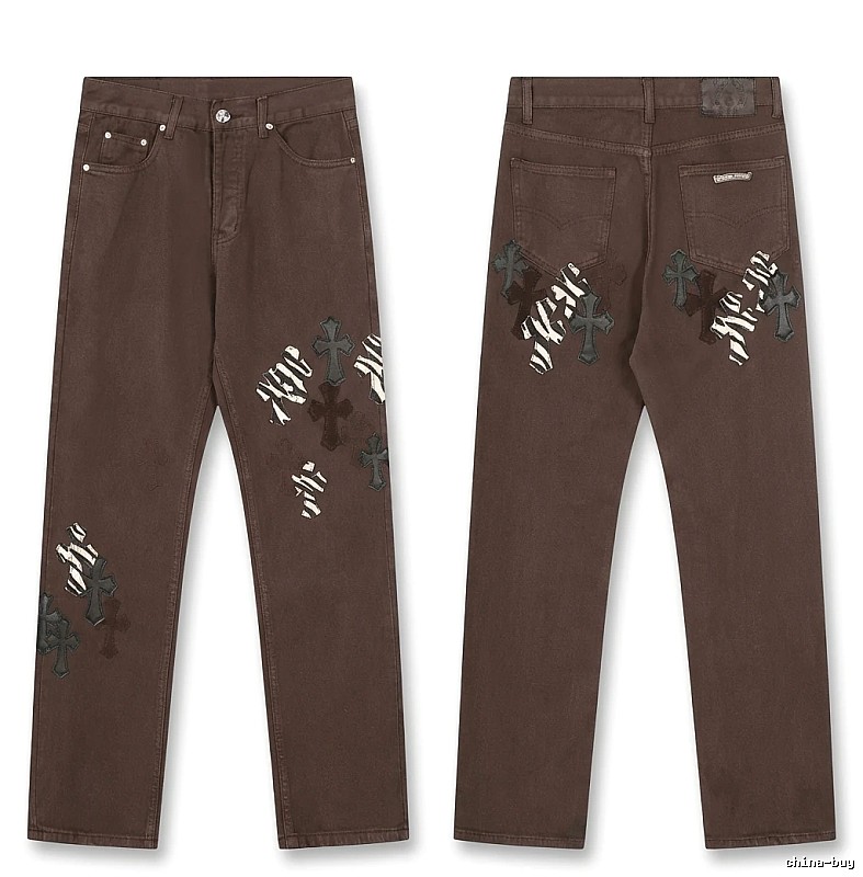 Chrome Hearts Cross Dark Style Brown Pants