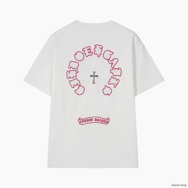 Chrome Hearts Cross Embroidered Street Style White T-Shirt