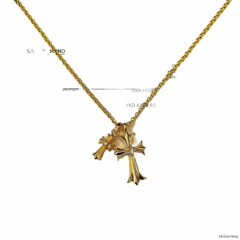 Chrome Hearts Cross Luxurious Gold Necklace