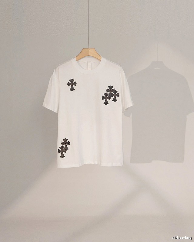 Chrome Hearts Cross Patch Street Style White T-Shirt