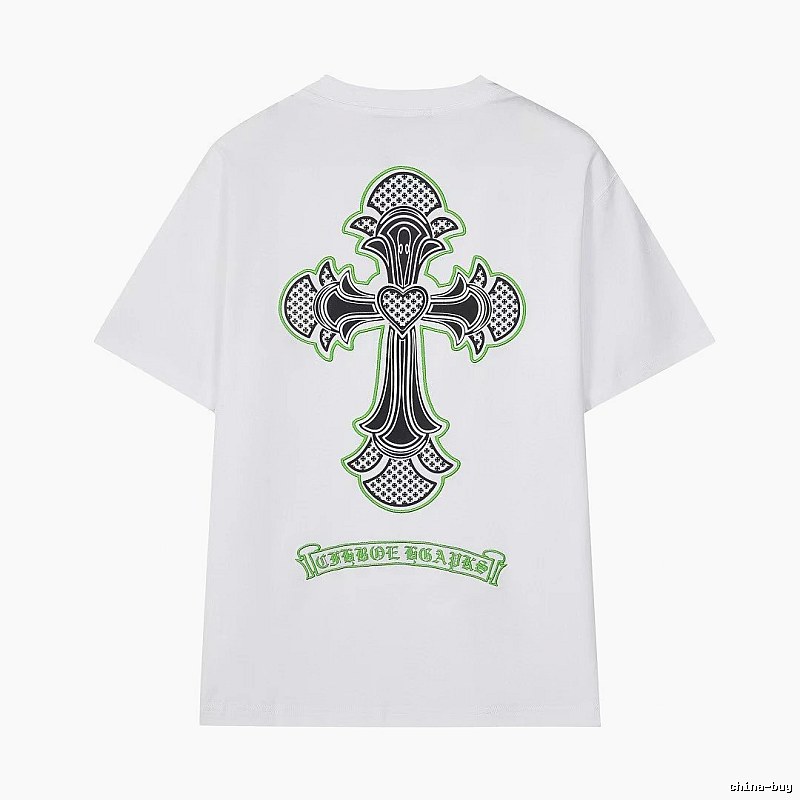 Chrome Hearts Cross Print Street Style White T-Shirt
