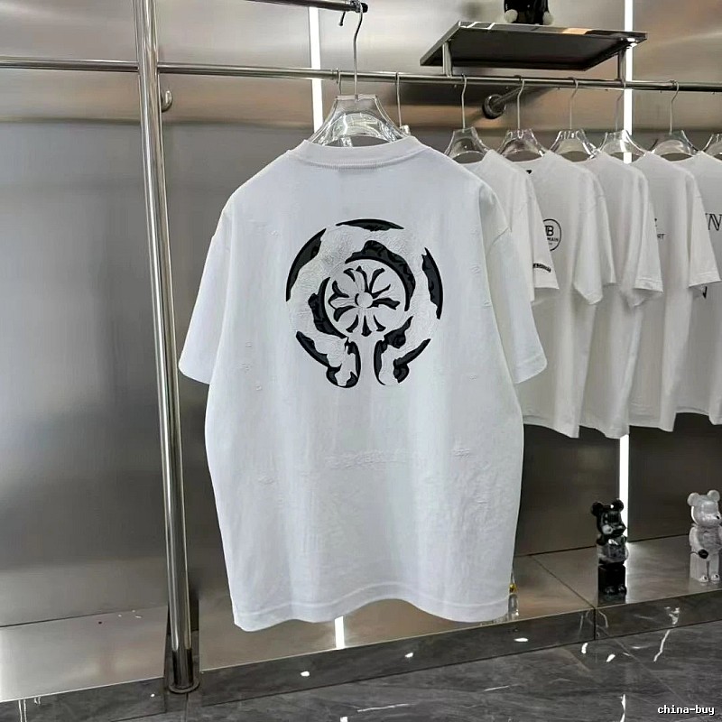 Chrome Hearts Cross Print Street Style White T-Shirt