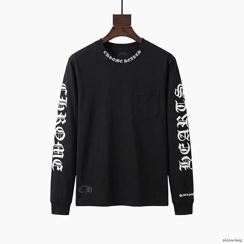 Chrome Hearts Dark Style Long-sleeved Black T-shirt