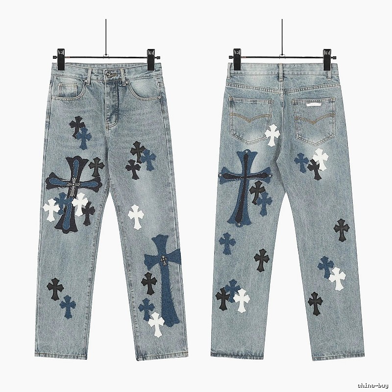 Chrome Hearts Lightweight Graphic jeans Light Denim Jeans for Trend Styling
