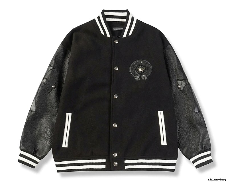 Chrome Hearts retro-style black baseball uniform.