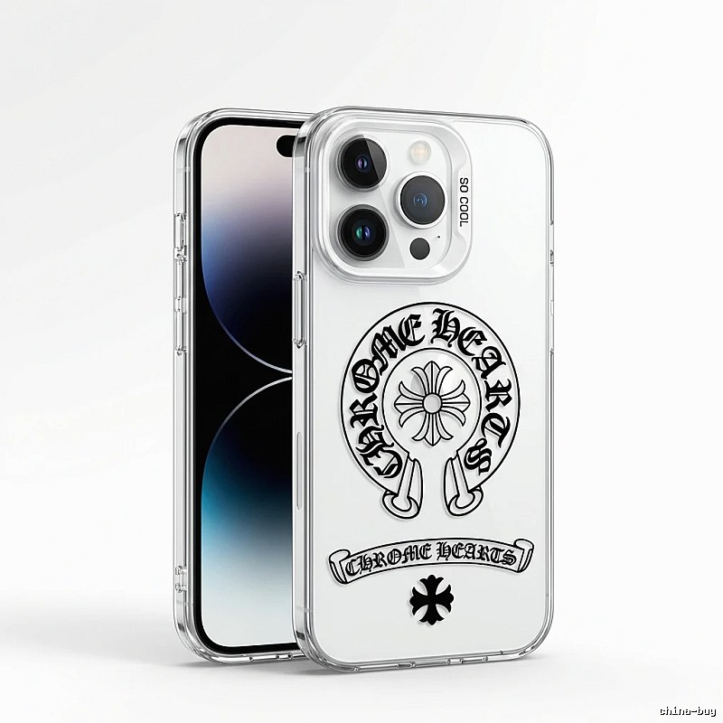 Chrome Hearts silver jewelry style transparent iPhone case