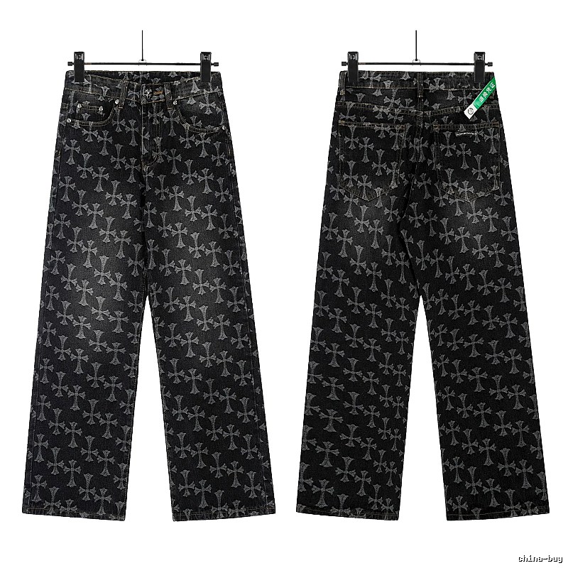 Chrome Hearts Statement Graphic jeans Light Denim Jeans for Easy Pairing