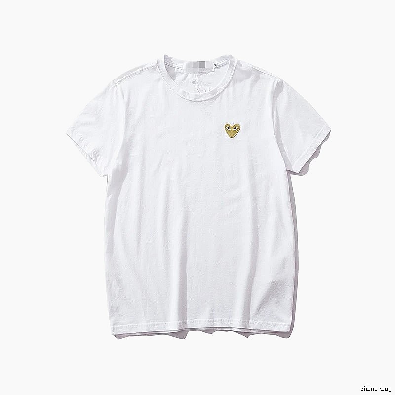 Comme des Garcons PLAY 2021-53 White Style 2153 Heart Logo T-Shirt Commuter Look