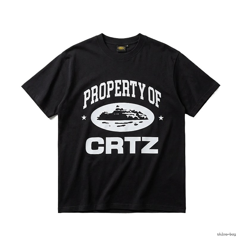 Corteiz black and white minimalist style T-shirt