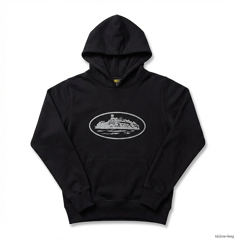 Corteiz Island Logo Minimalist Style Black Sweatshirt