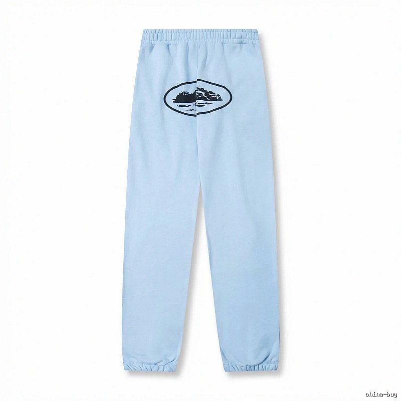 Corteiz Printed Casual Light Blue Pants