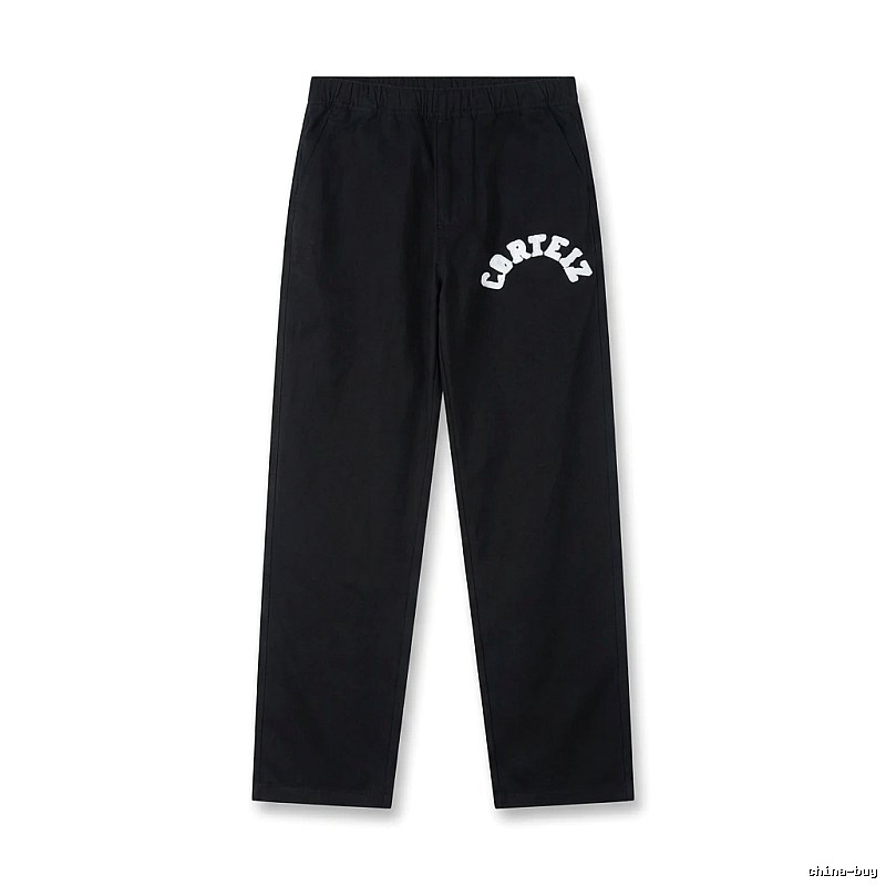 Corteiz retro-style black trousers