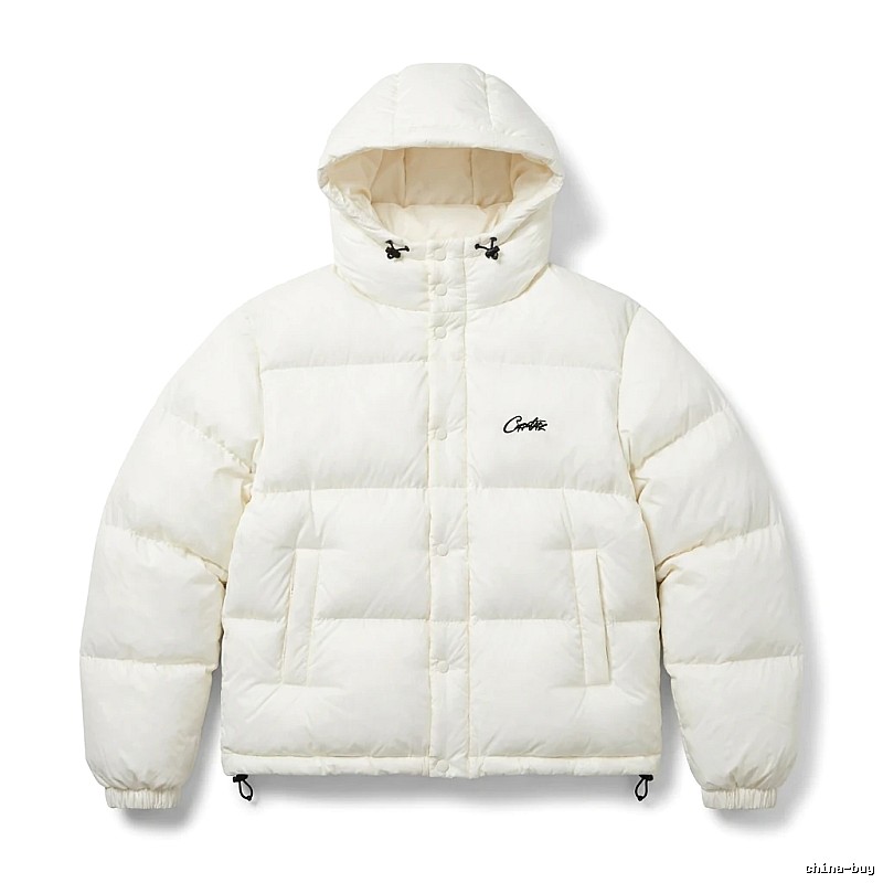 Corteiz trendy brand simple style white cotton-padded coat
