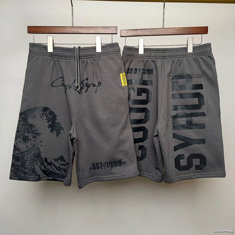 COUGH SYRUP Printed Street Style Grey Shorts