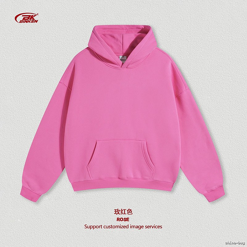 Daily Pullover hoodie Navy Blank Kangaroo with Visual Detail