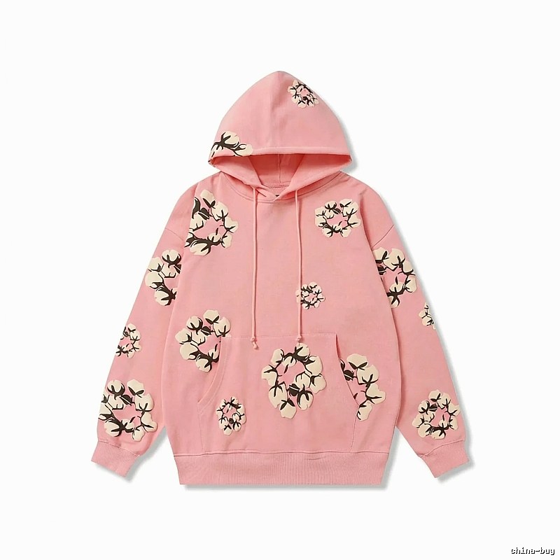 DENIM TEARS Floral Print Pink Hoodie