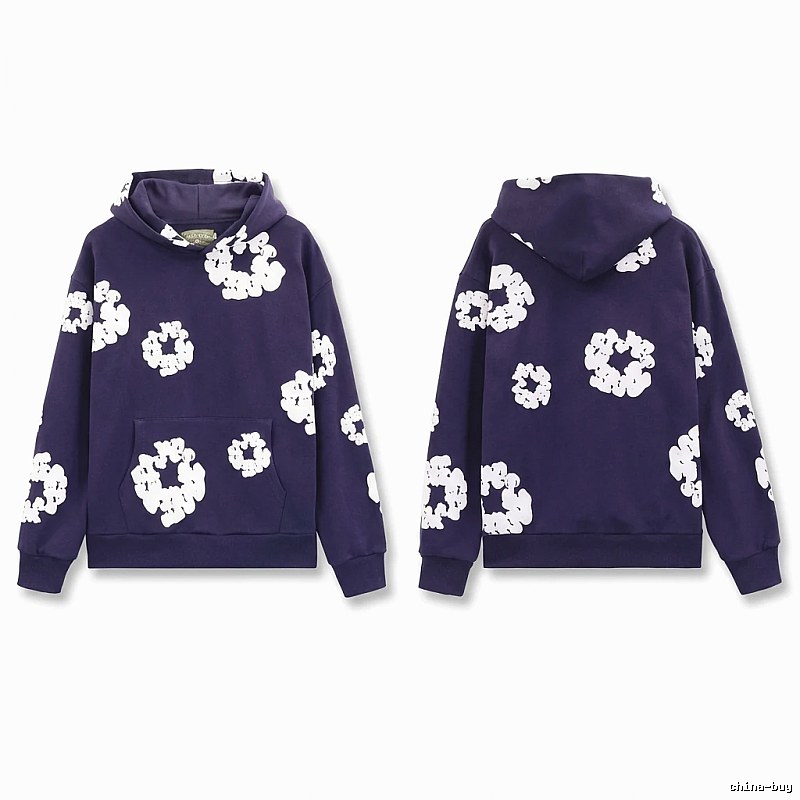 DENIM TEARS Printed Vintage Navy Blue Sweatshirt