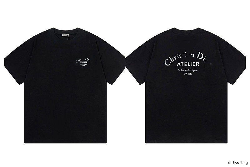 Dior Atelier Minimalist Style Black Short-sleeve T-shirt