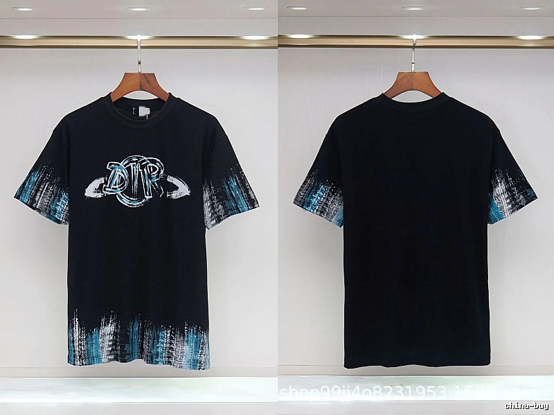 Dior Graffiti Cool Trendy Black Short-sleeve T-shirt