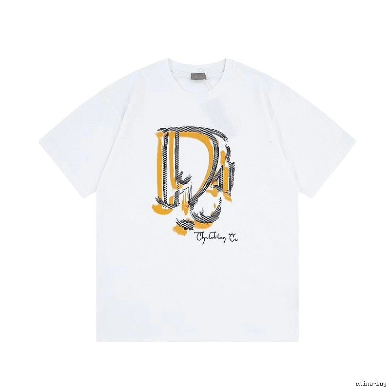 Dior Graffiti Print Casual Style White Short-sleeve T-shirt