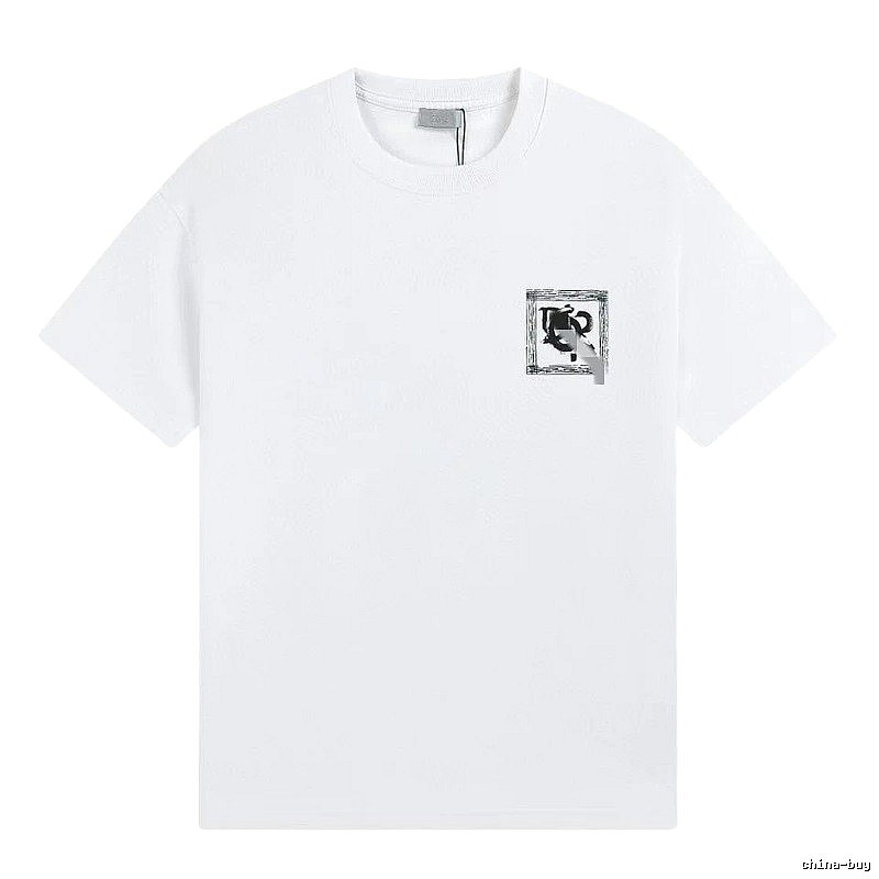 Dior Graffiti Print Minimalist Style White Short-sleeve T-shirt