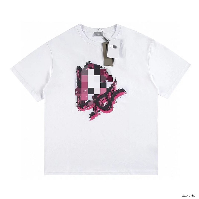 Dior Graffiti Print Street Style White T-Shirt